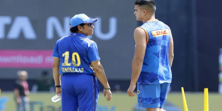 arjun tendulkar ranji trophy debut hundred sachin tendulkar