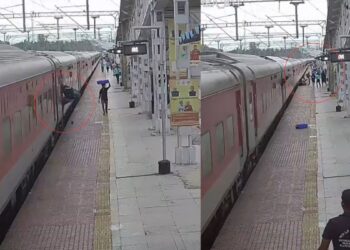 मोबाइल के चक्कर में बड़ा हादसा, समझो बस किसी तरह बच ही गई जान, रेलवे प्लेटफार्म के कैमरे में घटना कैद