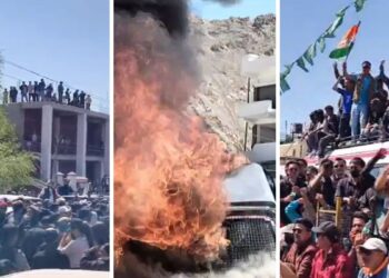 लेह में छात्रों और पुलिस के बीच हिंसक झड़प, CRPF की गाड़ी में आग लगाई, सोनम वांगचुक के समर्थन में हो रहा प्रदर्शन
