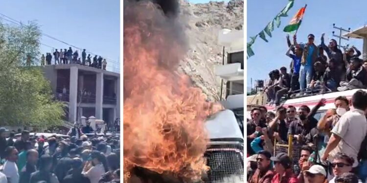 लेह में छात्रों और पुलिस के बीच हिंसक झड़प, CRPF की गाड़ी में आग लगाई, सोनम वांगचुक के समर्थन में हो रहा प्रदर्शन