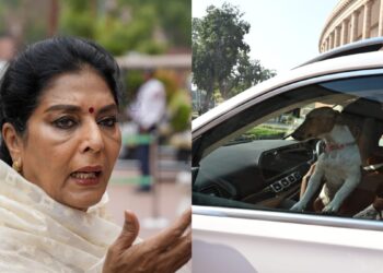 संसद भवन परिसर में कुत्ता लेकर पहुंच गईं कांग्रेस सांसद, कहा- ‘असली काटने वाले पार्लियामेंट में बैठे हैं’