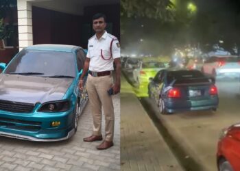 Video: मॉडिफाइड साइलेंस लगाकर रौला दिखा रहा था लड़का, पुलिस ने ठोंक दिया ₹1.11 लाख का जुर्माना, कार भी जब्त की