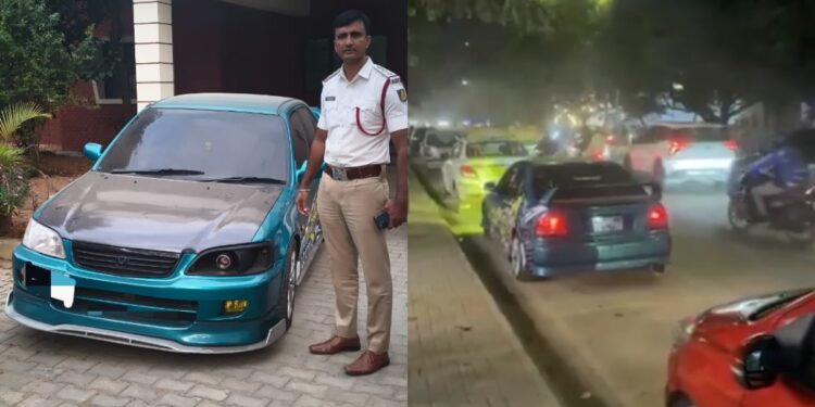 Video: मॉडिफाइड साइलेंस लगाकर रौला दिखा रहा था लड़का, पुलिस ने ठोंक दिया ₹1.11 लाख का जुर्माना, कार भी जब्त की