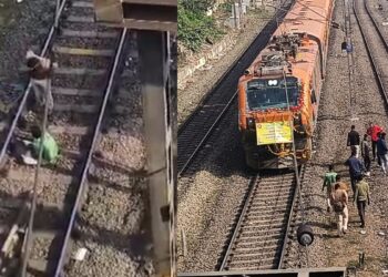 VIDEO: रेलवे ट्रैक पर बैठ गया नशे में धुत व्यक्ति, काफी देर तक रुकी रही अमृत भारत ट्रेन