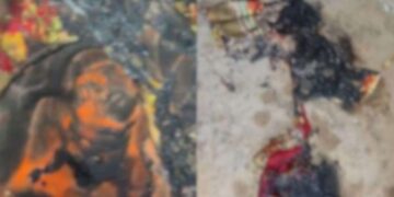 युवक ने मंदिर में घुसकर माता के वस्त्र को लगाई आग, बवाल सामने आने पर आरोपी के परिजनों ने मांगी माफी