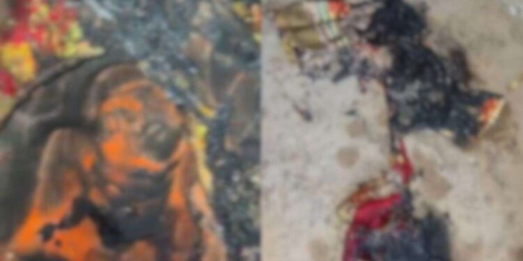 युवक ने मंदिर में घुसकर माता के वस्त्र को लगाई आग, बवाल सामने आने पर आरोपी के परिजनों ने मांगी माफी