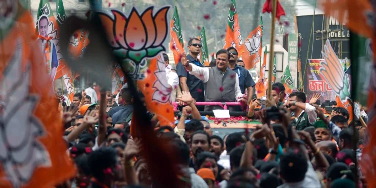 himanta sarma 800km yatra bjp show of strength in assam