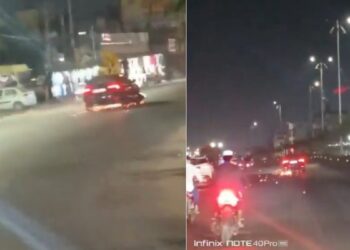 कार ने बाइक को मारी टक्कर, फिर 2 किलोमीटर तक घसीटा, सामने आया खौफनाक Video