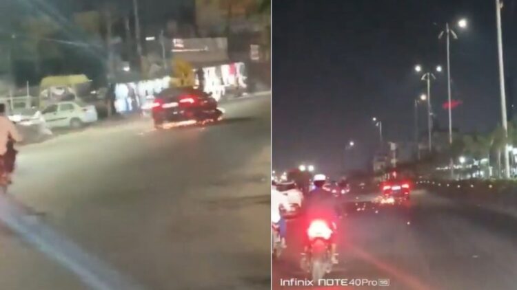 कार ने बाइक को मारी टक्कर, फिर 2 किलोमीटर तक घसीटा, सामने आया खौफनाक Video