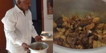 मटन का पतीला लेकर थाने पहुंच गया व्यक्ति, कहा- ’20 बार में नहीं पका’, पुलिस ने मिनटों में खत्म कर दी परेशानी