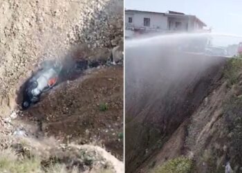 हिमाचल प्रदेश में दहलाने वाला हादसा: 200 मीटर गहरी खाई में गिरी कार, 4 लोगों के जिंदा जलने की आशंका