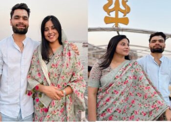 रिंकू सिंह होने वाली पत्नी प्रिया सरोज के साथ पहुंचे वाराणसी, बाबा विश्वनाथ के किए दर्शन