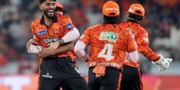 ipl 2026 srh beat rajasthan royals by 57 runs praful hinge and sakib hussain