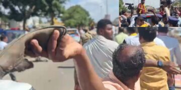 कर्नाटक में कांग्रेस विधायक पर चला जूता, VIDEO भी सामने आया