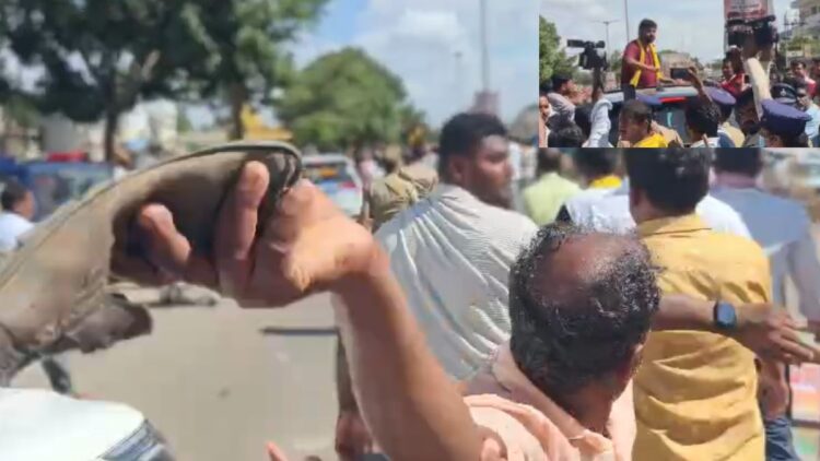 कर्नाटक में कांग्रेस विधायक पर चला जूता, VIDEO भी सामने आया