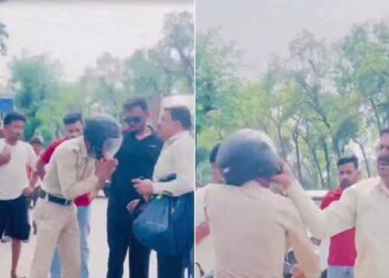 VIDEO: पुलिस वाले को भी नहीं बख्शा! हिमाचल में ठेकेदार ने बरसाए थप्पड़, बीच सड़क पर हेलमेट तोड़ दिया