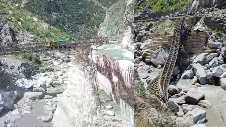 ताश के पत्तों की तरह गिर गया पुल, ऊपर से गुजर रहा था डंपर; हादसे का CCTV फुटेज आया सामने
