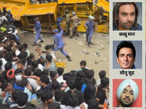 कॉकरोच जनता पार्टी का आंदोलन, पंजाबी एक्टर-सिंगर बंटे:बब्बू मान बोले- हर बार हम ही क्यों लाठी खाएं; सोनम बाजवा ने टूटे दिल की इमोजी लगाई