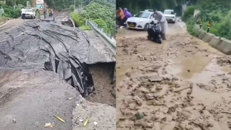 भारी बारिश के चलते देहरादून–मसूरी मार्ग अगले आदेश तक बंद, पानी वाले बैंड के पास सड़क हुई क्षतिग्रस्त-VIDEO