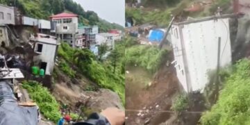 भारी बारिश का दिखा तांडव, चंद सेकेंड में जमींदोज हो गया मकान; देखें डराने वाला VIDEO