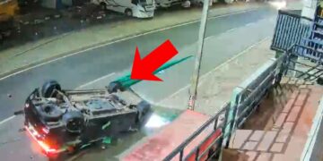 केरल में कार की टक्कर से भयानक हादसा, उलट-पलटकर दूर तक घिसटती गई इनोवा कार; सामने आया वीडियो