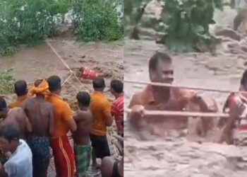 अचानक आई बाढ़ में नदी के बीच फंसीं दो महिलाएं, 4 घंटे के रेस्क्यू ऑपरेशन के बाद निकाला गया सुरक्षित