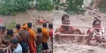 अचानक आई बाढ़ में नदी के बीच फंसीं दो महिलाएं, 4 घंटे के रेस्क्यू ऑपरेशन के बाद निकाला गया सुरक्षित
