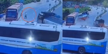 मंडी में सड़क पार कर रहे शख्स को टैंकर ने मारी जोरदार टक्कर, दूर जाकर गिरा; CCTV फुटेज आया सामने
