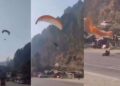 कुल्लू में पैराग्लाइडिंग के दौरान बड़ा हादसा, संतुलन खोने से बीच हाईवे पर गिरा शख्स; VIDEO आया सामने