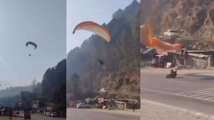 कुल्लू में पैराग्लाइडिंग के दौरान बड़ा हादसा, संतुलन खोने से बीच हाईवे पर गिरा शख्स; VIDEO आया सामने