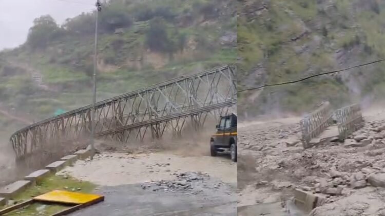 उफनती नदी ने छीना रास्ता, तेज बहाव में बहा ब्रिज; नीती घाटी का संपर्क टूटा, VIDEO में देखें कुदरत का रौद्र रूप