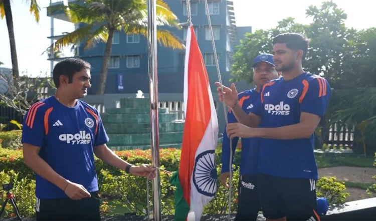 independence day celebrations led by gautam gambhir and shubman gill