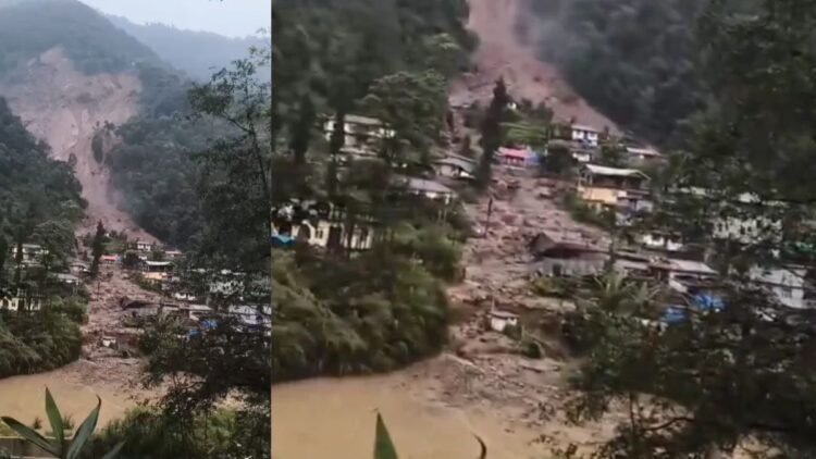 सिक्किम में लैंडस्लाइड से भारी नुकसान, कई घर तबाह, पहाड़ी से गांव की तरफ बहता दिखा मलबा; VIDEO आया सामने