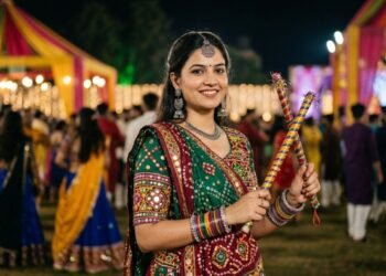 dandiya look photos created using chatgpt prompts without changing face