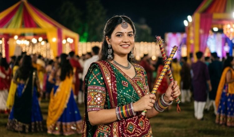 dandiya look photos created using chatgpt prompts without changing face