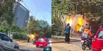 बेंगलुरु में अमेजन ऑफिस के बाहर फटा ट्रांसफॉर्मर, पैदल चल रहा शख्स घायल, सामने आया धमाके का Video