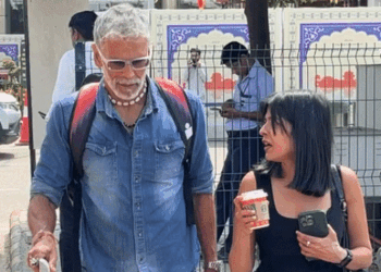 जयपुर एयरपोर्ट पर साथ दिखे एक्ट्रेस पलक तिवारी-एक्टर इब्राहिम:एक गाड़ी में रणथंभौर के लिए हुए रवाना; फैन से मिलिंद सोमन बोले- 20 पुशअप करो