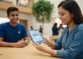 iphone duo boots up with personalized name greeting for customers