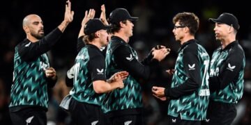 glenn phillips century leads new zealand to big win over india