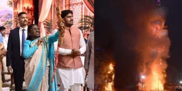 राष्ट्रपति द्रौपदी मुर्मू ने तीर चलाकर दिल्ली में किया रावण दहन, बोलीं- ‘भारत भगवान राम के आदर्शों के अनुरूप आगे बढ़ रहा है’