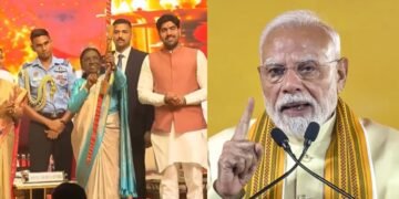 राष्ट्रपति द्रौपदी मुर्मू ने तीर चलाकर किया रावण दहन, PM मोदी बोले– ‘देश के दुश्मनों से मिलकर लड़ना होगा’