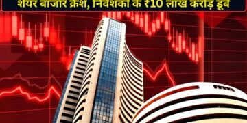 शेयर बाजार में मचा हाहाकार, सेंसेक्स 1045 अंक टूटकर हुआ बंद; निवेशकों के ₹10 लाख करोड़ डूबे